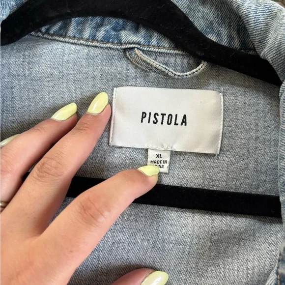 pistola Light Blue Denim Shirt Jacket with Stud Accents - Picture 2 of 3